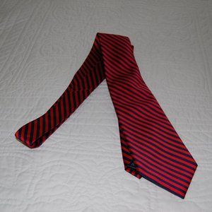 Meeting Street Handmade Silk Red/Blue Striped Tie